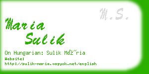 maria sulik business card